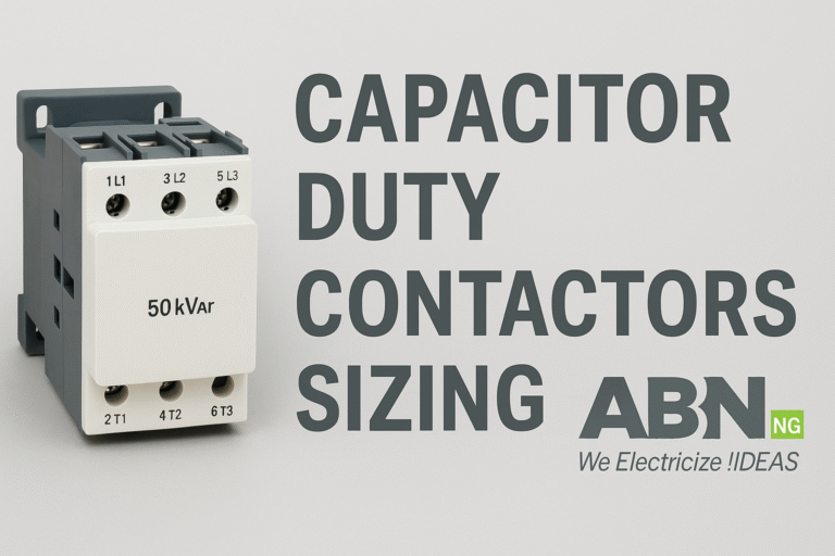Capacitor duty contactors sizing